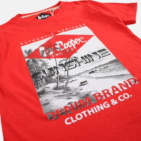T shirt garçon manches courtes imprimé Bleu+Gris+Kaki+Kaki foncé+Rouge 21 - vertbaudet enfant 