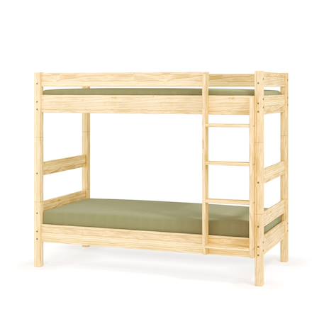 Pack lit superposé séparable avec 2 matelas bois massif aaron Blanc+Bois naturel 8 - vertbaudet enfant 