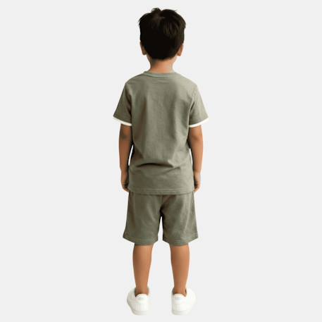 Ensemble garçon composé d un t shirt manches courtes et d un short Beige+Kaki+Marine+Noir 9 - vertbaudet enfant 