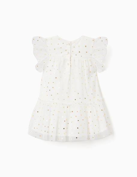 Robe sans manches en tulle à volants et étoiles Blanc 2 - vertbaudet enfant 