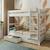 Pack lit superposé séparable avec tiroirs et 2 matelas bois massif aaron Blanc+Bois naturel 3 - vertbaudet enfant 