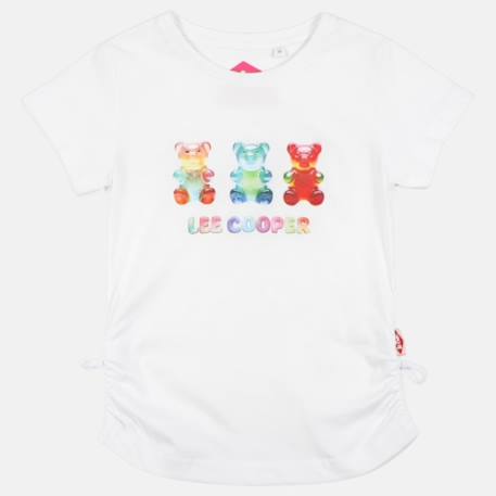 T shirt fille manches courtes Blanc+Marine+Orange+Rose 2 - vertbaudet enfant 