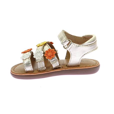 Sandales bébé mo cloflore Blanc+Or clair 9 - vertbaudet enfant 
