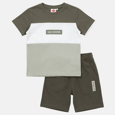 Ensemble garçon composé d un t shirt manches courtes et d un short Beige+Kaki+Marine+Noir 10 - vertbaudet enfant 