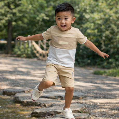 Ensemble garçon composé d un t shirt manches courtes et d un short Beige+Kaki+Marine+Noir 2 - vertbaudet enfant 