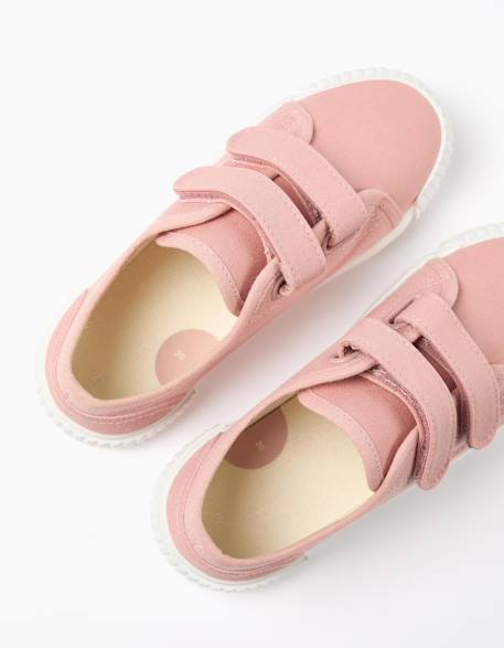 Baskets en toile à semelle antidérapante Rose clair 3 - vertbaudet enfant 