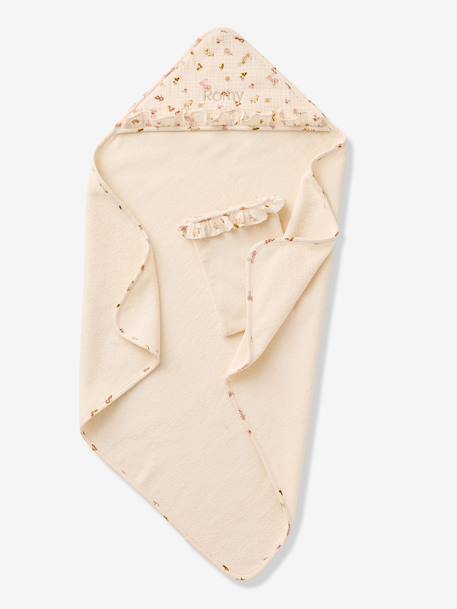 Cape de bain et gant en coton écru 2 - vertbaudet enfant 
