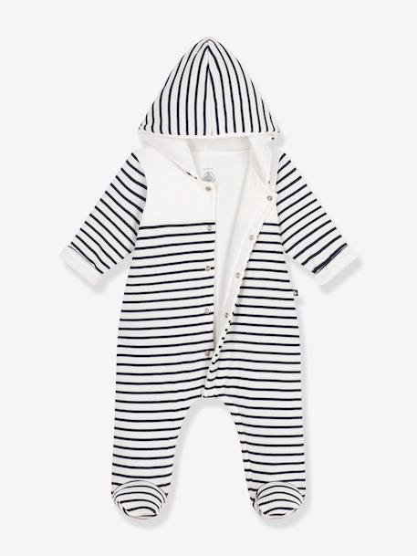 Combinaison bébé longue à capuche marine 2 - vertbaudet enfant 