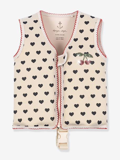 Gilet de flottaison enfant cœurs beige imprimé 1 - vertbaudet enfant 
