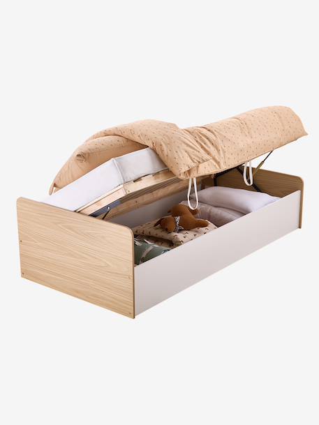 Lit enfant coffre rangement bois 90x190cm blanc 7 - vertbaudet enfant 