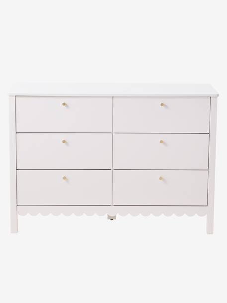 Commode enfant 6 tiroirs feston bois blanc 4 - vertbaudet enfant 