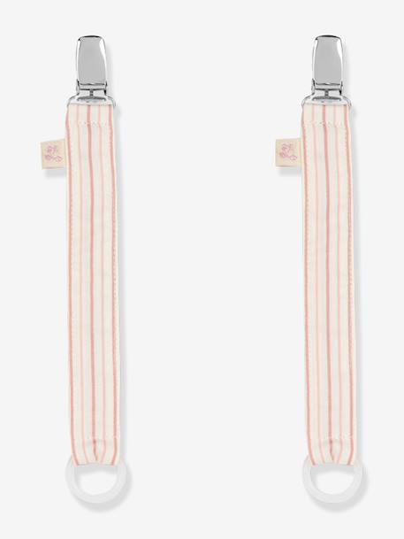 Lot 2 attaches tétines beige+rose 3 - vertbaudet enfant 