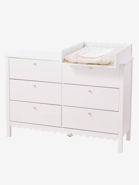 Commode enfant 6 tiroirs feston bois blanc 3 - vertbaudet enfant 