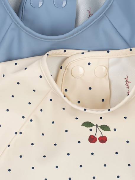 Lot 2 bavoirs avec manches bleu+rose 2 - vertbaudet enfant 