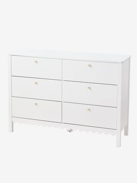 Commode enfant 6 tiroirs feston bois blanc 2 - vertbaudet enfant 