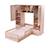 Tête de lit pont en cannage avec rangement rose 3 - vertbaudet enfant 