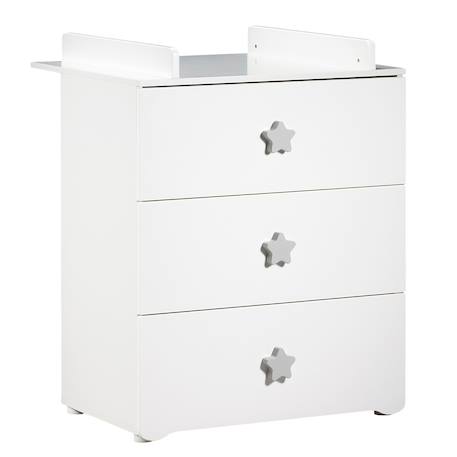 Chambre complète bébé avec lit à barreaux et commode à langer - basic Blanc+Blanc/gris+Blanc/rose 11 - vertbaudet enfant 