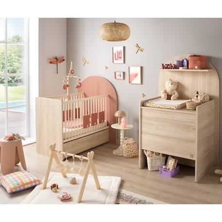 Pack chambre bébé évolutif – lit 120x60 transformable en 90x190 + commode à langer évolutive en bureau - arche Caramel/marron+Marron+Marron/caramel+Marron/rouge+Marron/vert+Rouge/marron+Vert/marron 31 - vertbaudet enfant 