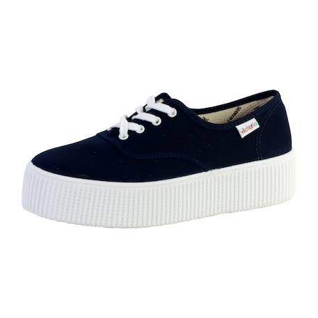 Baskets basses  à lacets  velours Marine 2 - vertbaudet enfant 