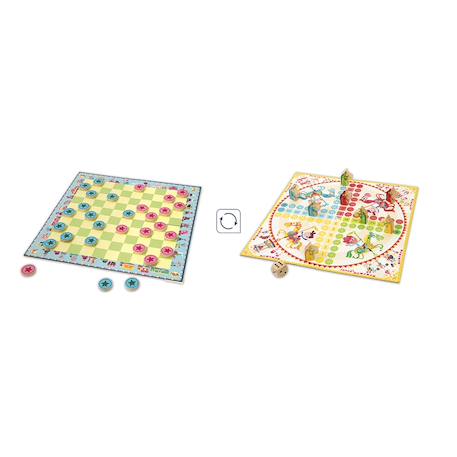 Jeu de société 2 en 1 dames et petits chevaux Multicolore 2 - vertbaudet enfant 