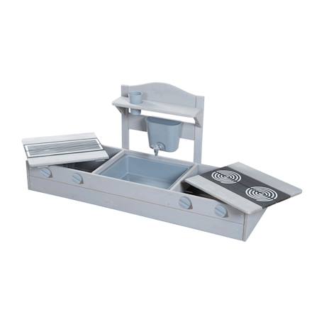 Bac à sable et cuisine 2 en 1 pour balcon - certifié fsc® - bois massif lasuré gris Gris clair 4 - vertbaudet enfant 