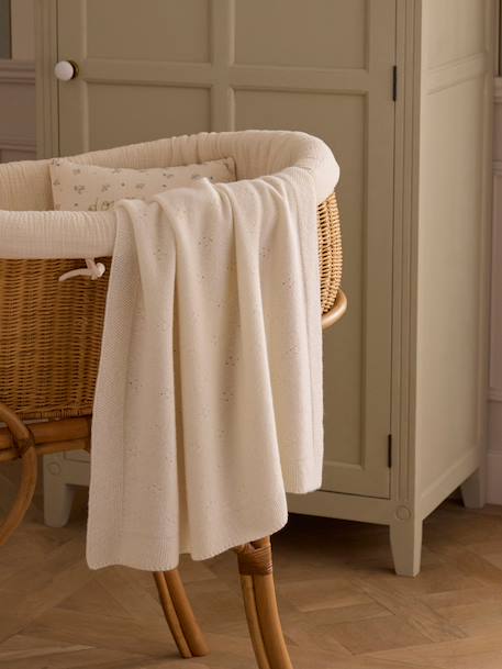 Plaid pointelle bébé lambswool Beige chine+Ivoire 3 - vertbaudet enfant 