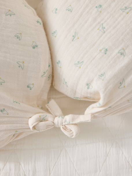 Coussin d'allaitement Imprimé hirondelles+Vichy caramel 2 - vertbaudet enfant 