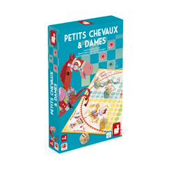 Jouet-Jeu de société 2 en 1 dames et petits chevaux