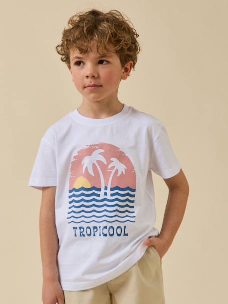 T-shirt 'tropicool' garçon - coton biologique Blanc 4 - vertbaudet enfant 