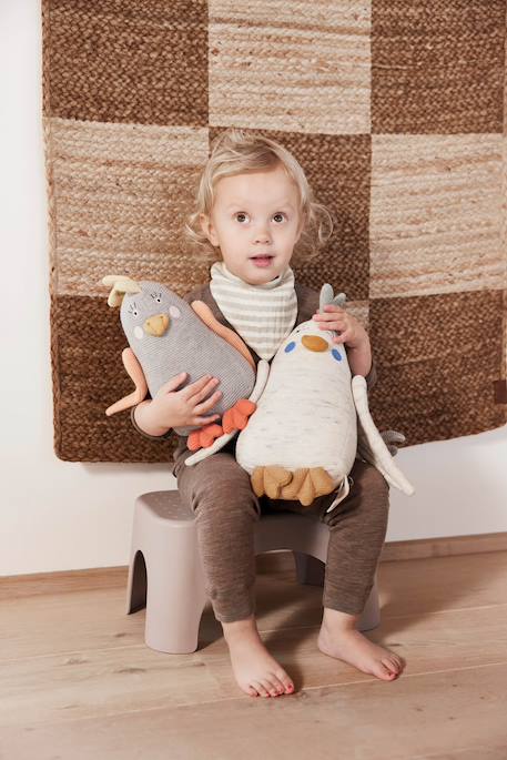 Peluche en coton Beige+Gris 6 - vertbaudet enfant 