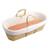 Couffin bébé en fibres naturelles et habillage tissu avec support en pin massif Beige/marron+Blanc/orange+Bleu+Rose+Rose imprimé+Vert tilleul 10 - vertbaudet enfant 