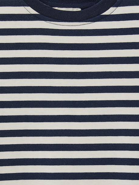 T-shirt rayé garçon - coton biologique Rayure bico bleu+Rayure bico verte 2 - vertbaudet enfant 