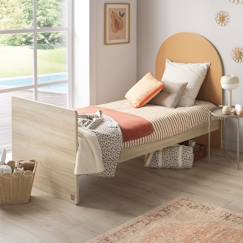 Chambre et rangement-Lit junior 90x190 avec sommier et matelas - décor bois - tête de lit forme arche - arche