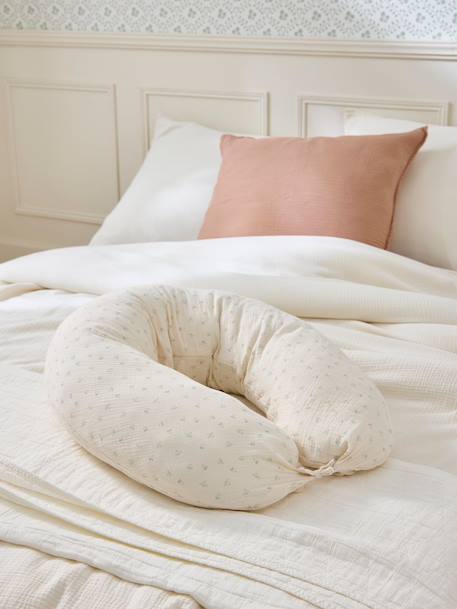 Coussin d'allaitement Imprimé hirondelles+Vichy caramel 1 - vertbaudet enfant 