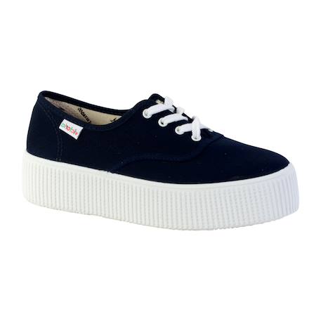 Baskets basses  à lacets  velours Marine 1 - vertbaudet enfant 