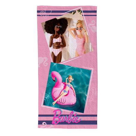Serviette de plage barbie détente piscine et plage polyester Rose 1 - vertbaudet enfant 