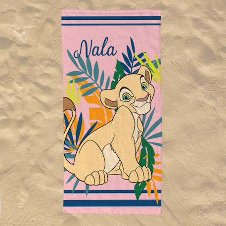 Serviette de plage nala roi lion tropical polyester Rose 2 - vertbaudet enfant 