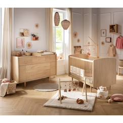 Chambre et rangement-Chambre bébé évolutive my love, lit 140x70 évolutif et commode à langer - my love