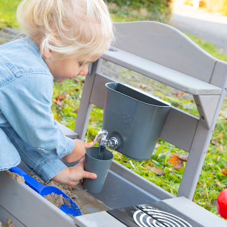 Bac à sable et cuisine 2 en 1 pour balcon - certifié fsc® - bois massif lasuré gris Gris clair 5 - vertbaudet enfant 