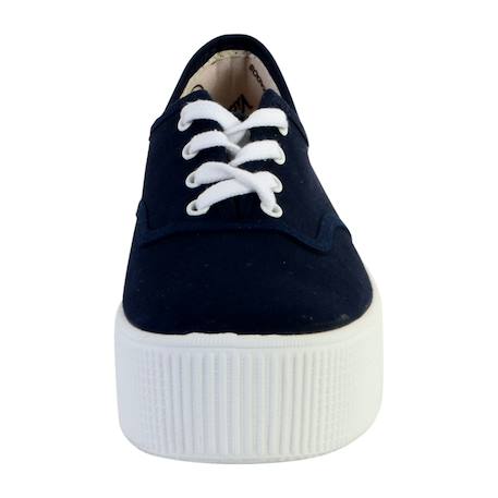 Baskets basses  à lacets  velours Marine 4 - vertbaudet enfant 