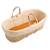 Couffin bébé en fibres naturelles et habillage tissu avec support en pin massif Beige/marron+Blanc/orange+Bleu+Rose+Rose imprimé+Vert tilleul 3 - vertbaudet enfant 