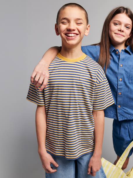 T-shirt manches courtes garçon rayé bleu 3 - vertbaudet enfant 