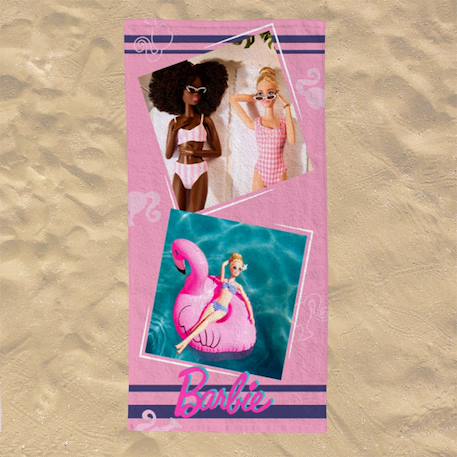 Serviette de plage barbie détente piscine et plage polyester Rose 2 - vertbaudet enfant 