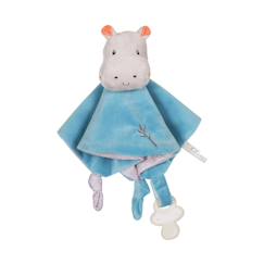 Jouet-Premier âge-Carré doudou bebe bamboo - hippopotame - 24 cm s/carte