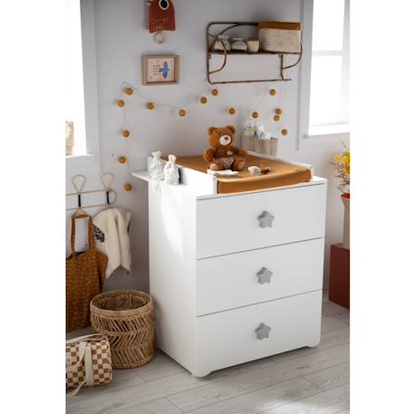 Chambre complète bébé avec lit à barreaux et commode à langer - basic Blanc+Blanc/gris+Blanc/rose 10 - vertbaudet enfant 
