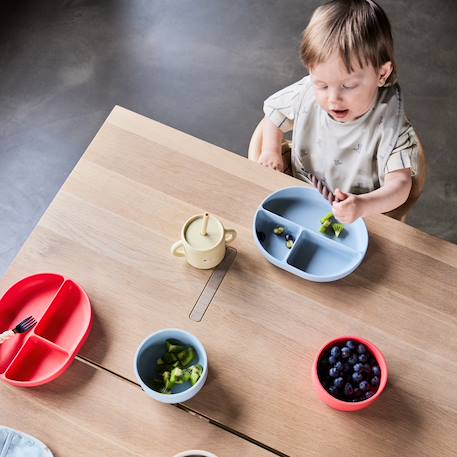 Assiette en silicone Beige+Bleu+Rose 7 - vertbaudet enfant 