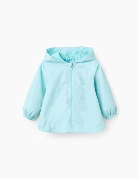 Coupe-vent à capuche et doublure Bleu clair 1 - vertbaudet enfant 