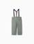 Pantalon en sergé avec bretelles amovibles Beige clair+Vert foncé 6 - vertbaudet enfant 