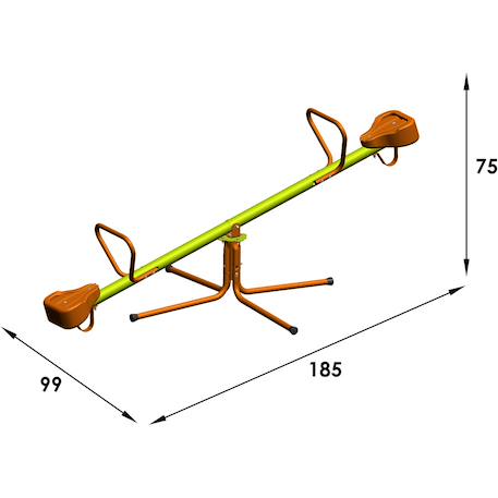 Bascule-trébuchet métal rotative coucou pour enfants Jaune 3 - vertbaudet enfant 