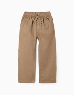 -Pantalon à coupe droite en lin avec cordon de serrage